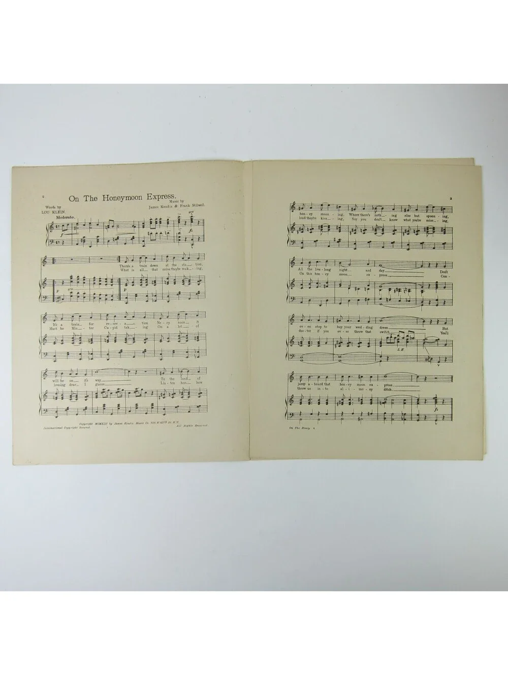 Sheet Music On The Honeymoon Express Train Eddie Morris Cover Antique 1913 RARE